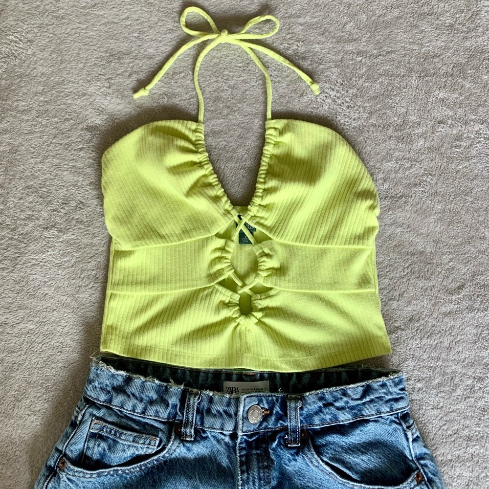 Wild Fable Neon Crisscross Halter Top